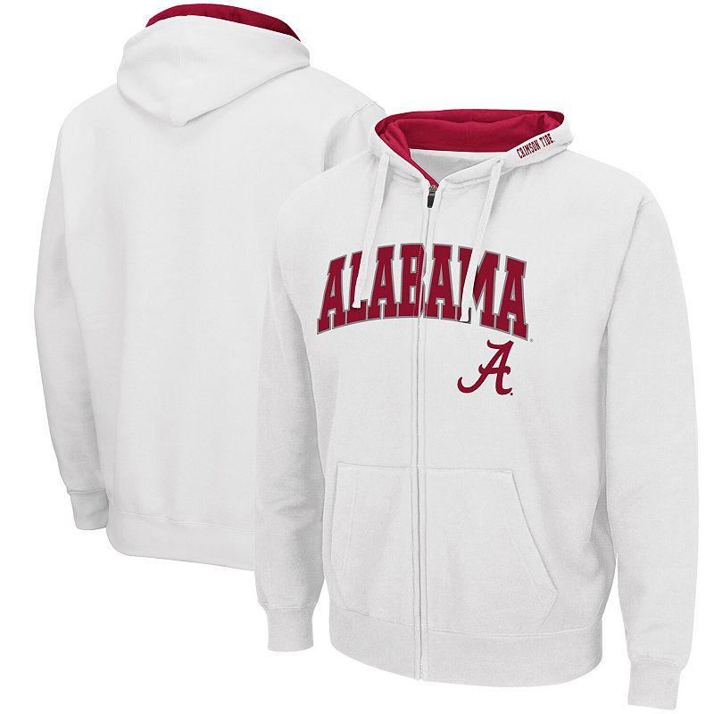 Men's Colosseum White Alabama Crimson Tide Arch & Logo 3.0 Full-Zip Hoodie,  Product Image