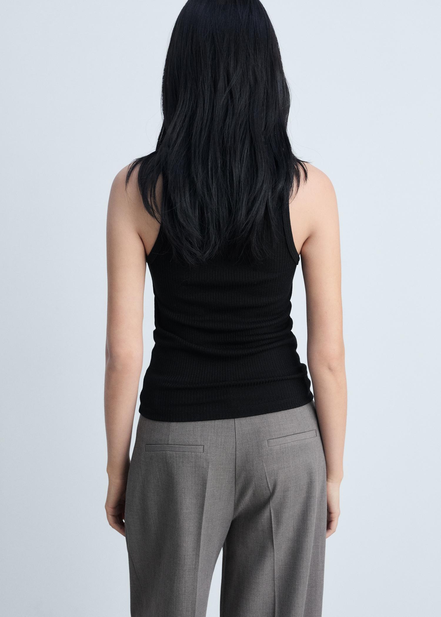 Fine ribbed knit top - Women | MANGO USA Product Image