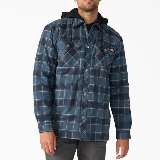 Dickies Water Repellent Flannel Hooded Shirt Jacket Male Product Image