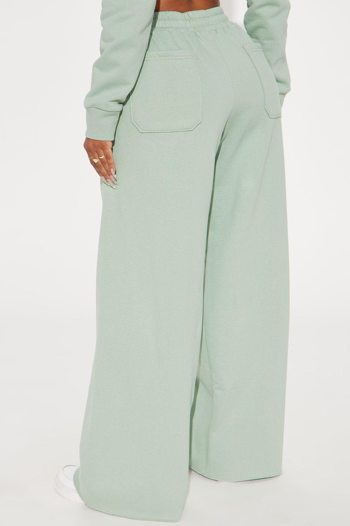 Hamptons Tennis Club Wide Leg Pants - Sage Product Image