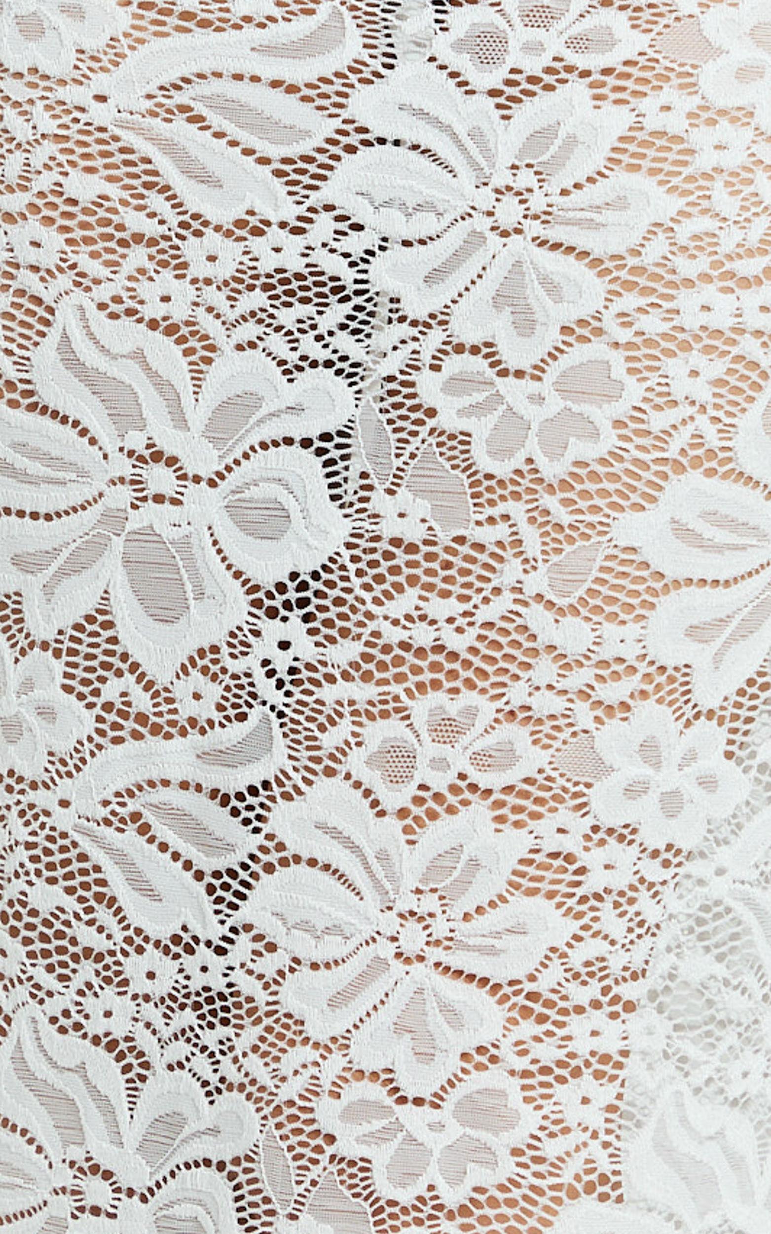 Dahlia Midi Skirt - Lace Skirt in White Product Image