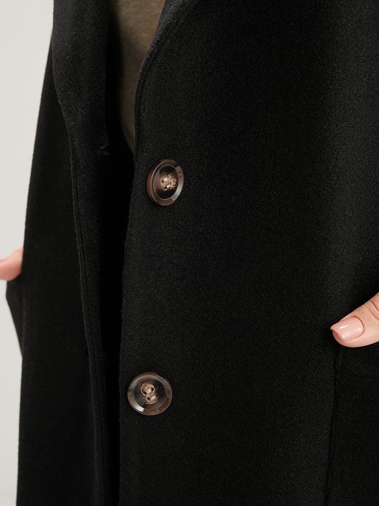 Solid Suit Collar Pocket Belted Sleeveless Coat Female Product Image