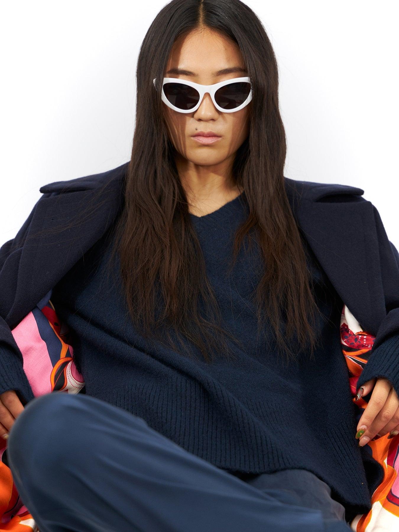 Sand Women's Christa V Dark Navy Blue Sweater Product Image