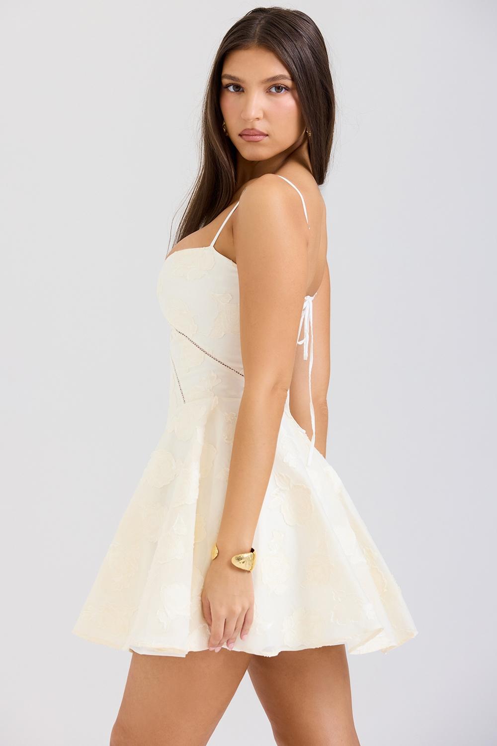 Serenita  vintage cream floral mini dress Product Image