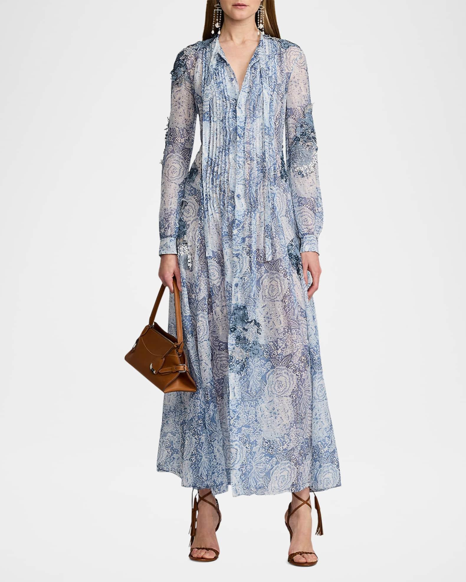 Hannes Floral Print Gauze Maxi Dress Product Image