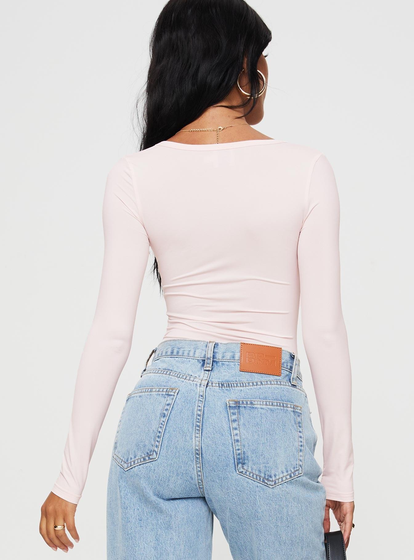 Delgado Long Sleeve Bodysuit Pink Product Image
