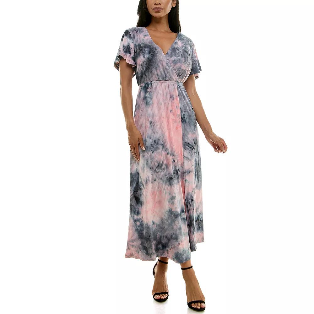 Women's Nina Leonard Flutter Sleeve Maxi Dress,  Product Image