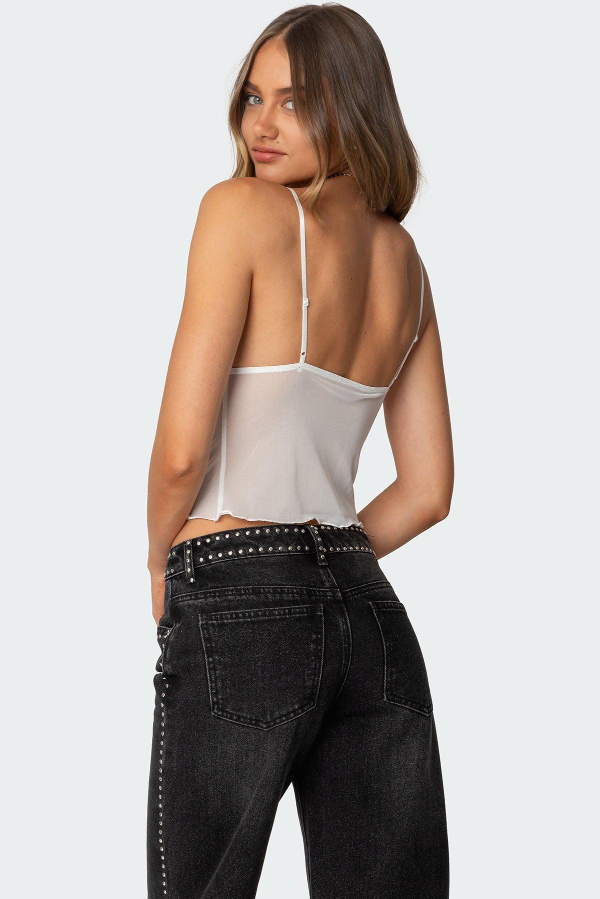 Malika Lacey Sheer Mesh Tank Top Product Image