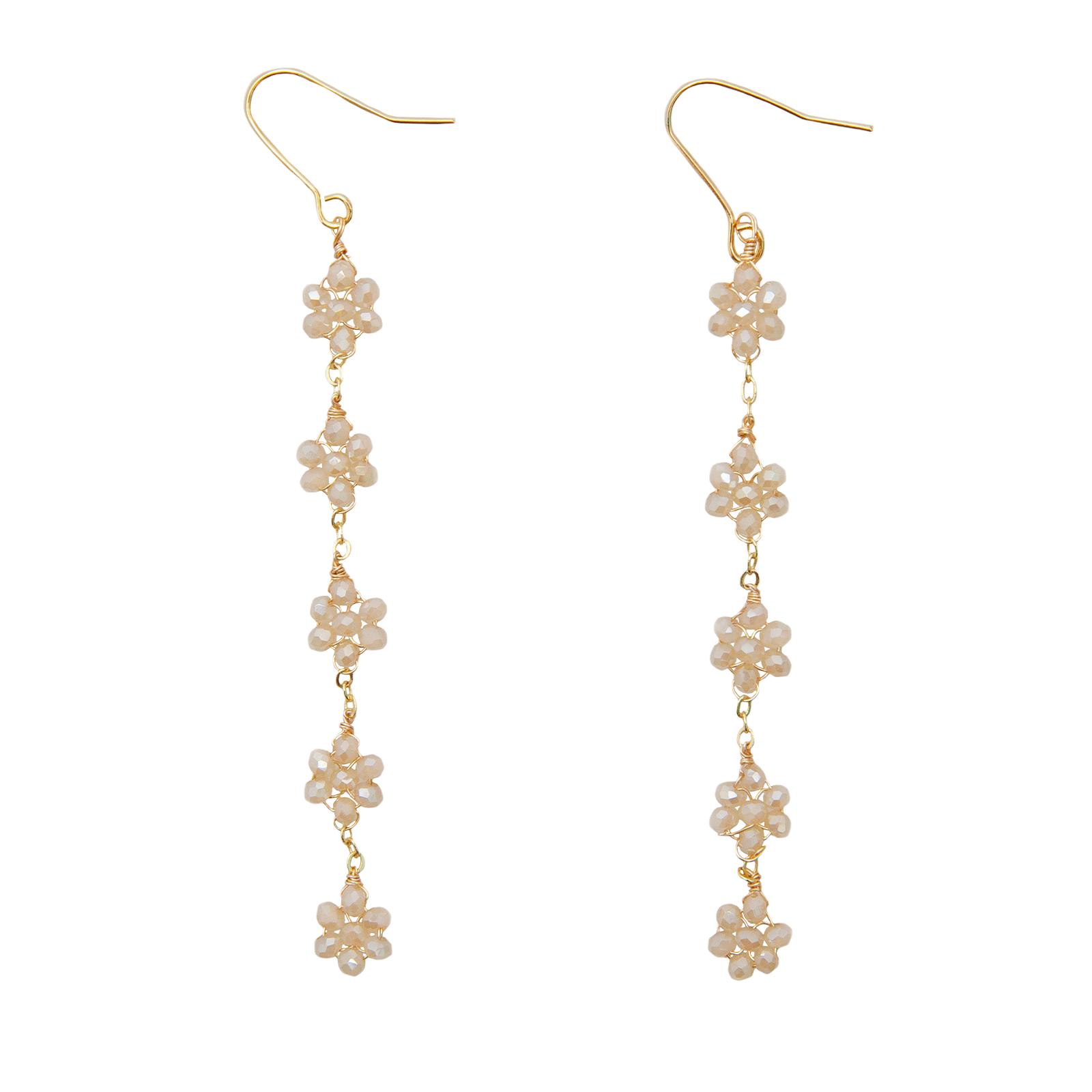 Cream Flower Dangle Earrings Product Image