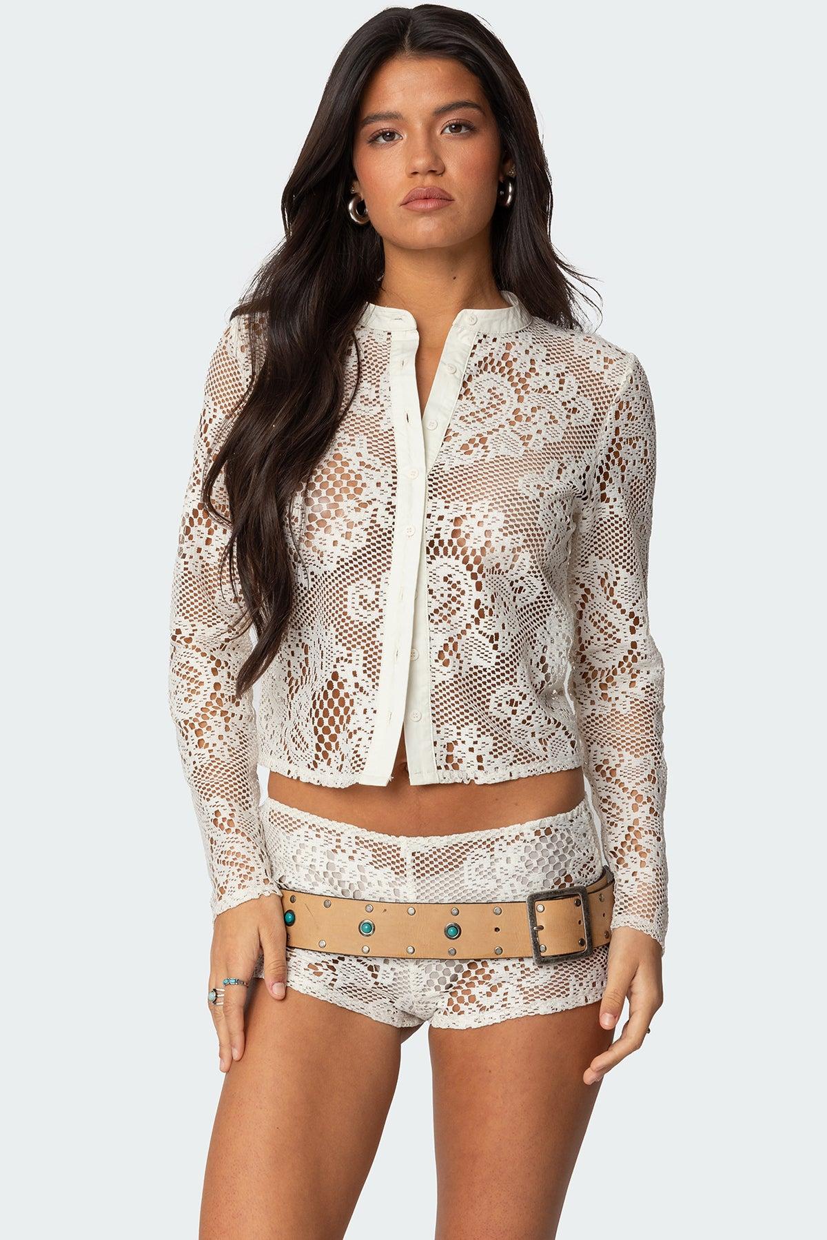 Peyson Sheer Lace Top Product Image