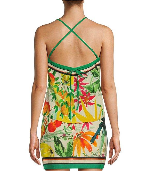 Antonio Melani Sabrina Tropical Printed Linen Button Down Coordinating Blouse Product Image