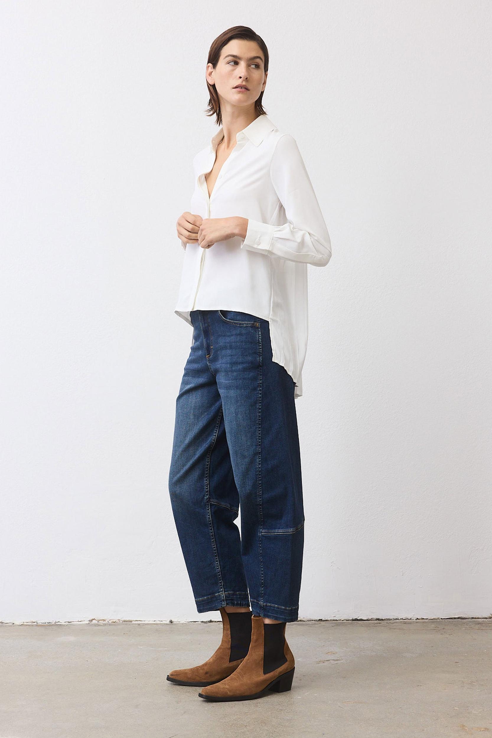 Look In The Back Pleated Long Sleeve Blouse Product Image