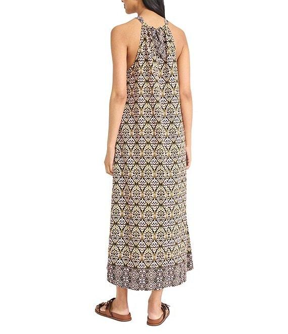 The Good Journey Halter Tie Neck Printed Crepe De Chine Maxi Dress Product Image