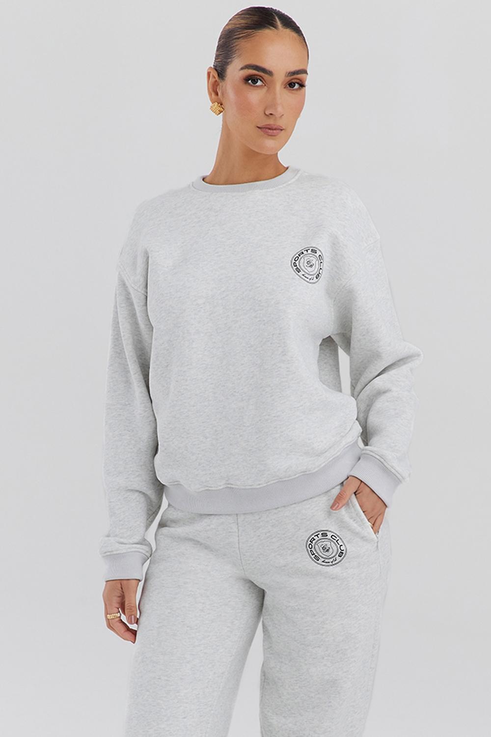 Haze  light grey marl crew neck sweatshirt Product Image