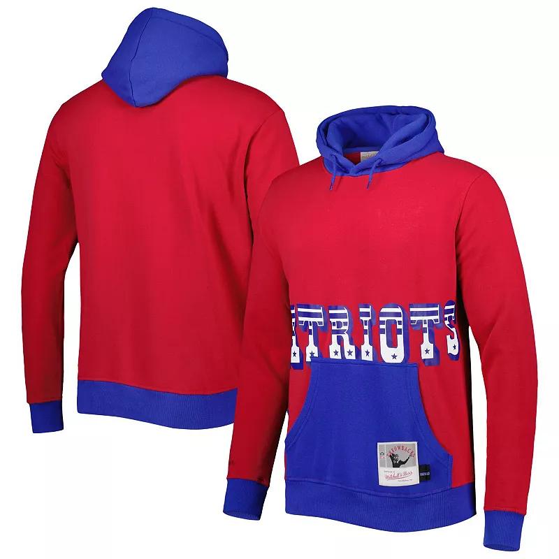Men's Mitchell & Ness Red New England Patriots Big Face 5.0 Pullover Hoodie,  Product Image