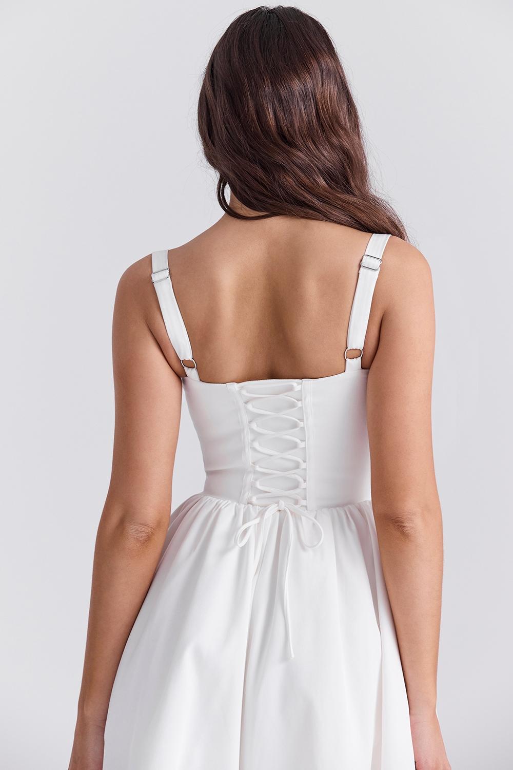 Kelly  white corset midi sundress Product Image