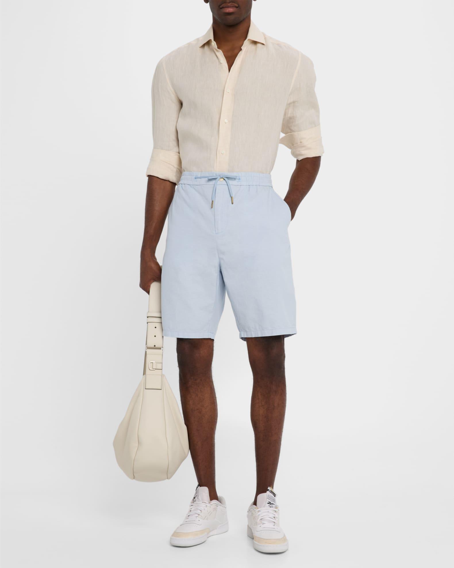 Men's Cotton-Linen Bermuda Shorts Product Image