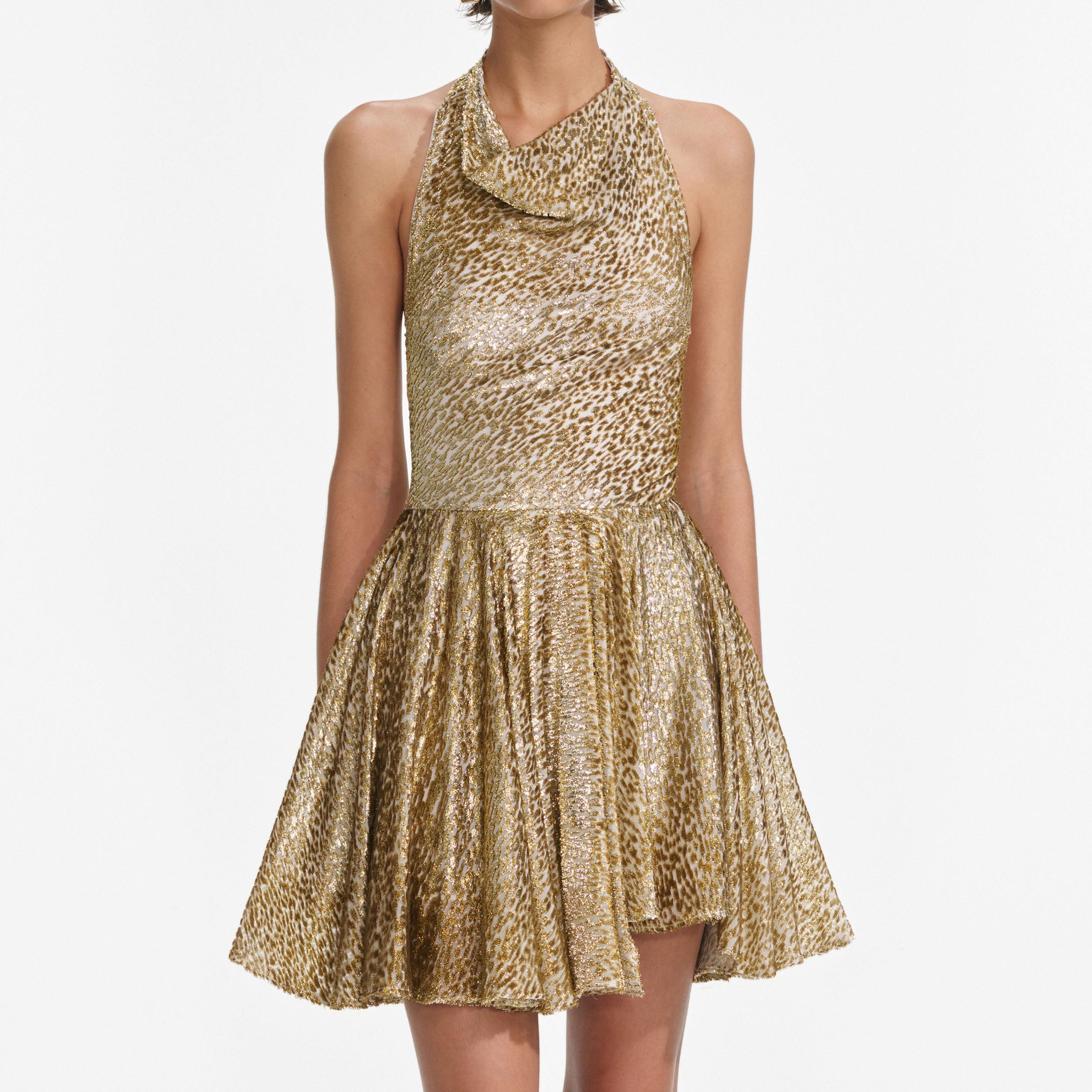 Gold Fil Coupe Mini Dress Product Image