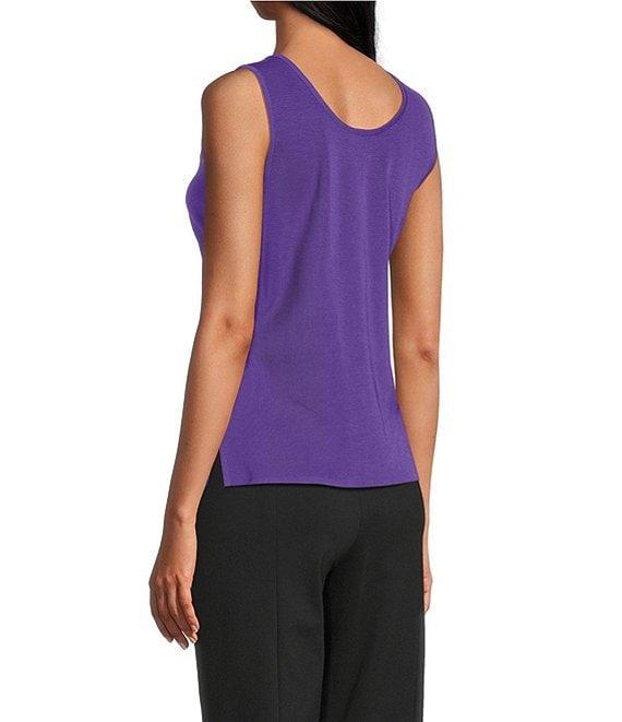 MISOOK Knit Double Scoop Neck Sleeveless Tank Product Image