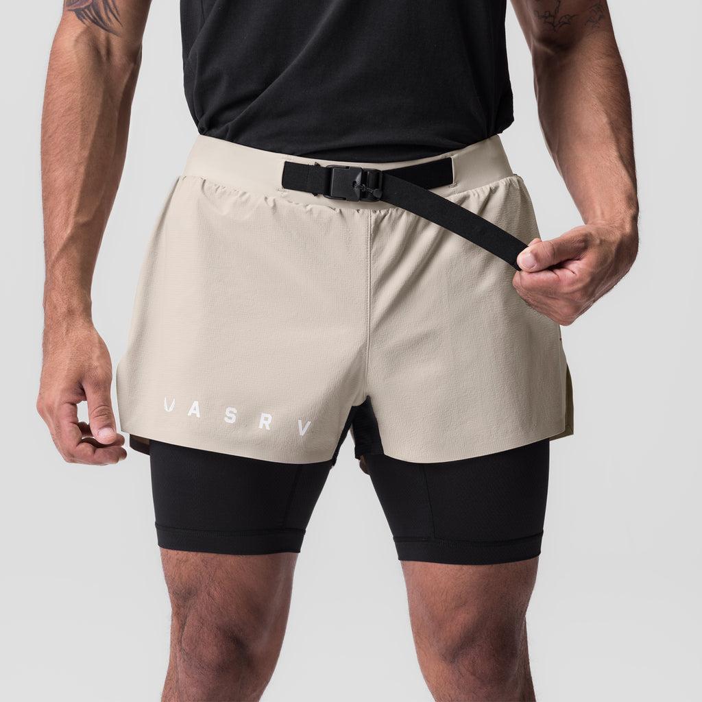 0786. Ripstop 3" Belt Pack Short - Beige/Black Product Image