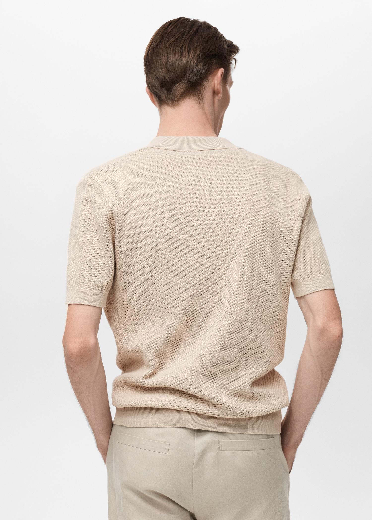 Openwork knitted structured shirt - Men | MANGO USA Product Image