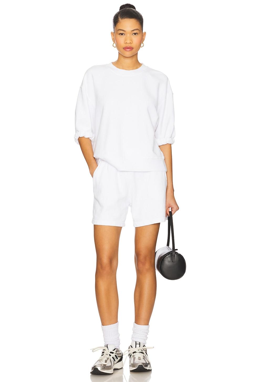 French Terry 3/4 Puff Sleeve Sweatshirt perfectwhitetee Product Image