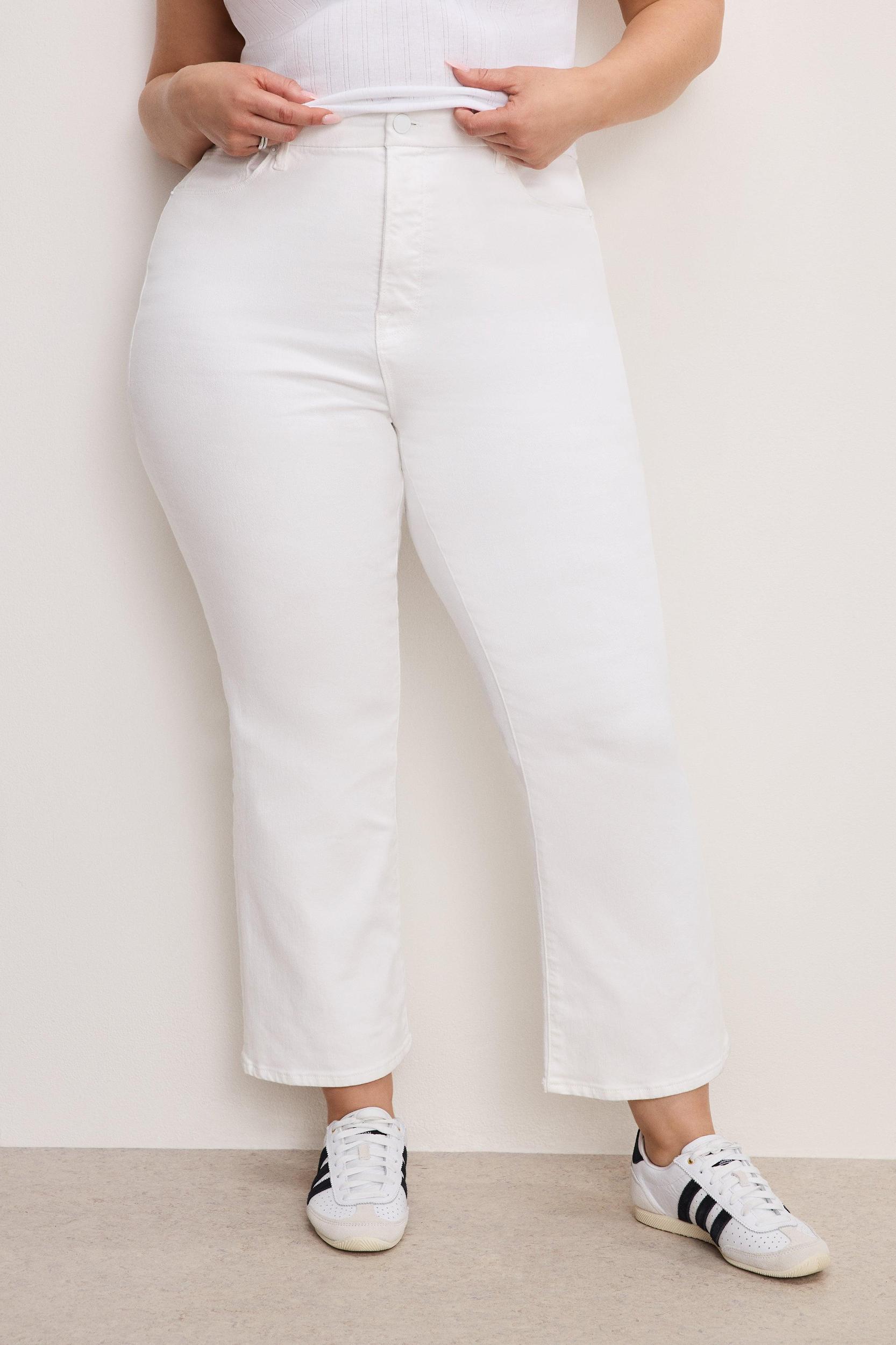 GOOD LEGS CROPPED MINI BOOT JEANS | WHITE001 Product Image