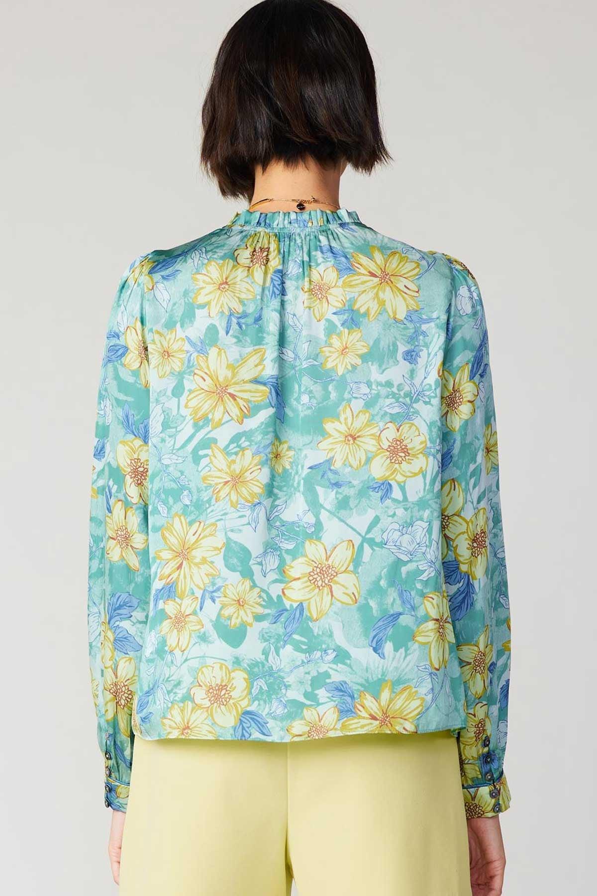 FINAL SALE Primavera Floral Puff Sleeve Top | Sage Product Image