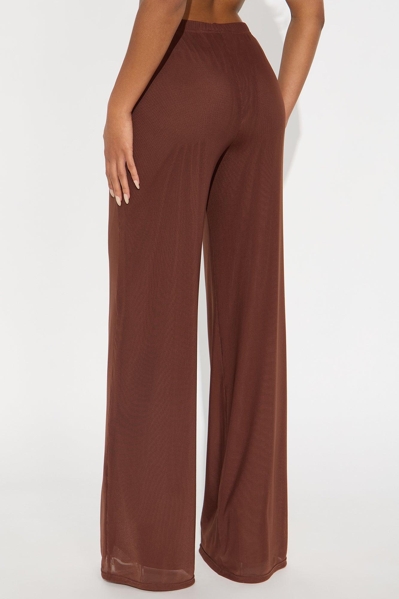 No Set Boundaries Mesh Wide Leg Pant - Brown Female Product Image