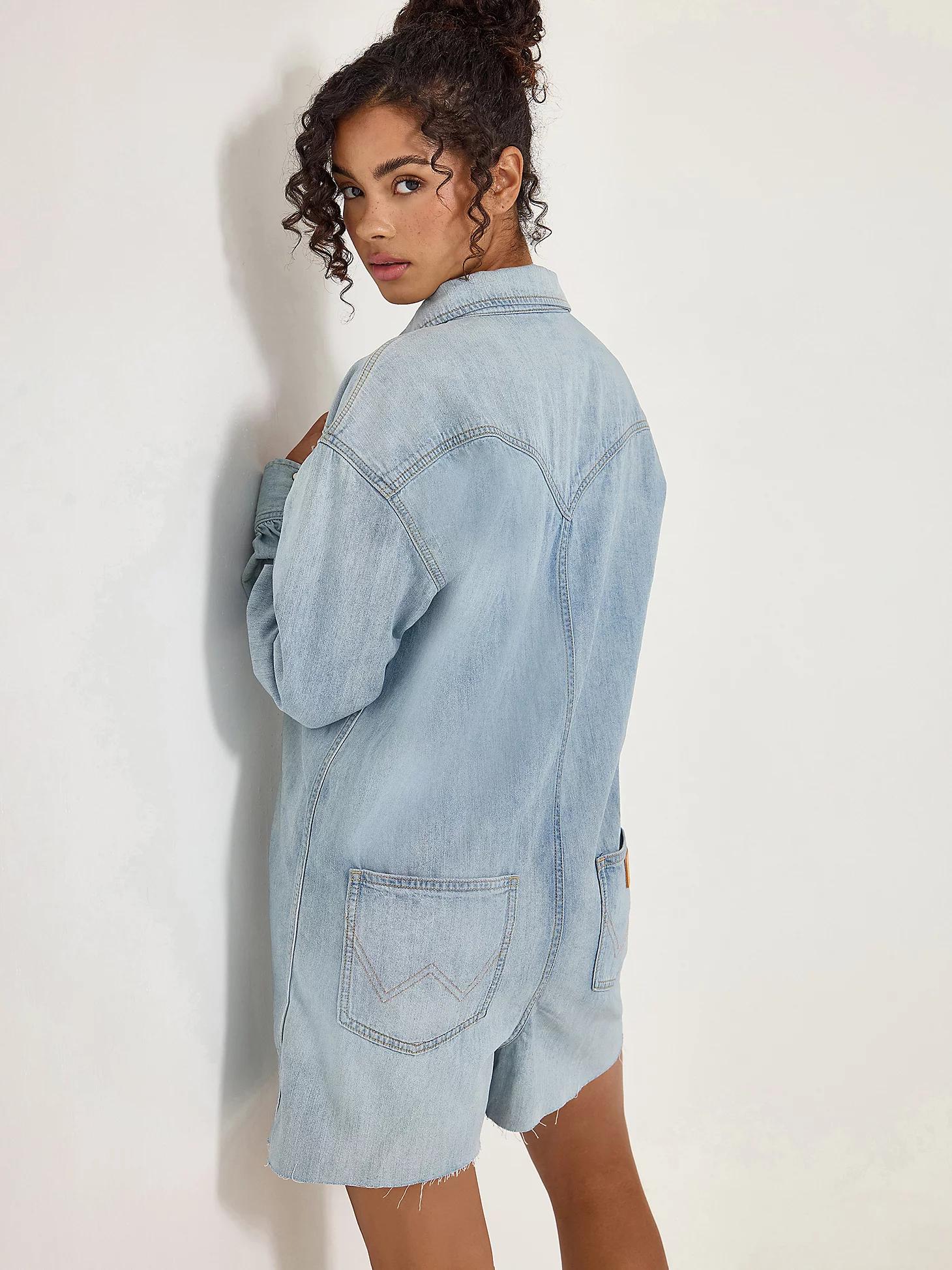 Women's Heritage Playsuit in Pale Blue Wash Product Image