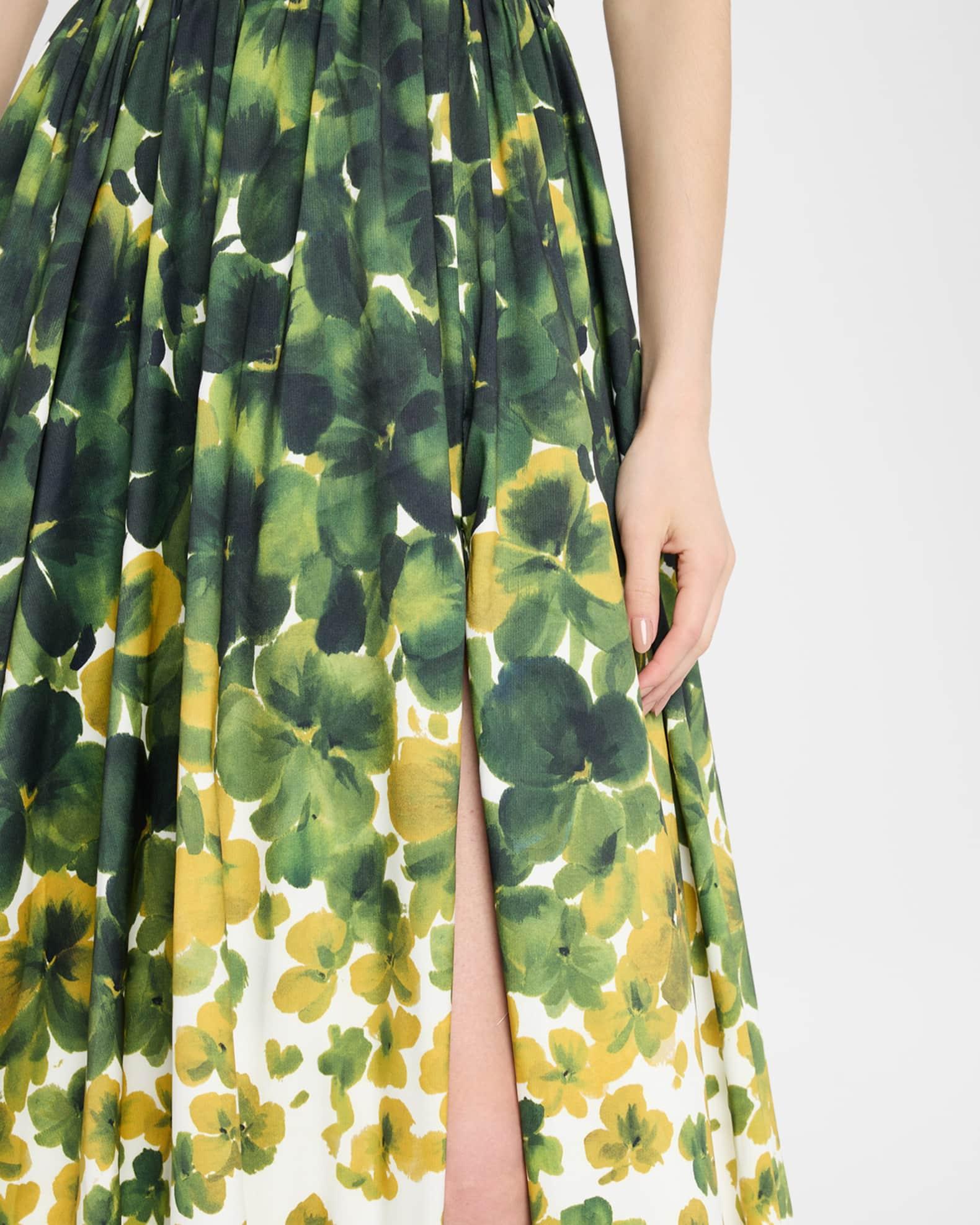 Strapless Floral-Print Ball Gown with Shawl Product Image