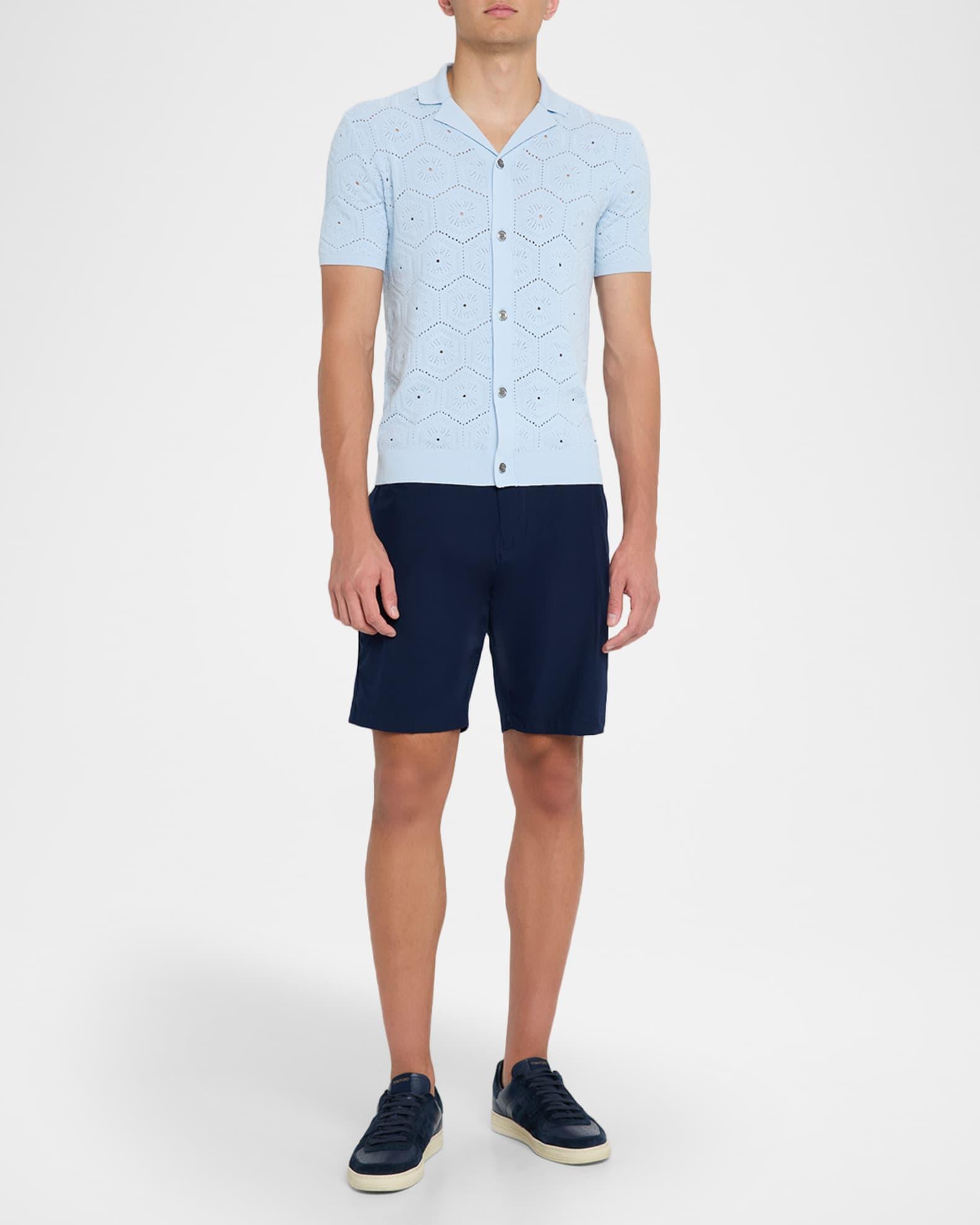 Men's Royce Geometric Crochet Camp Shirt Product Image