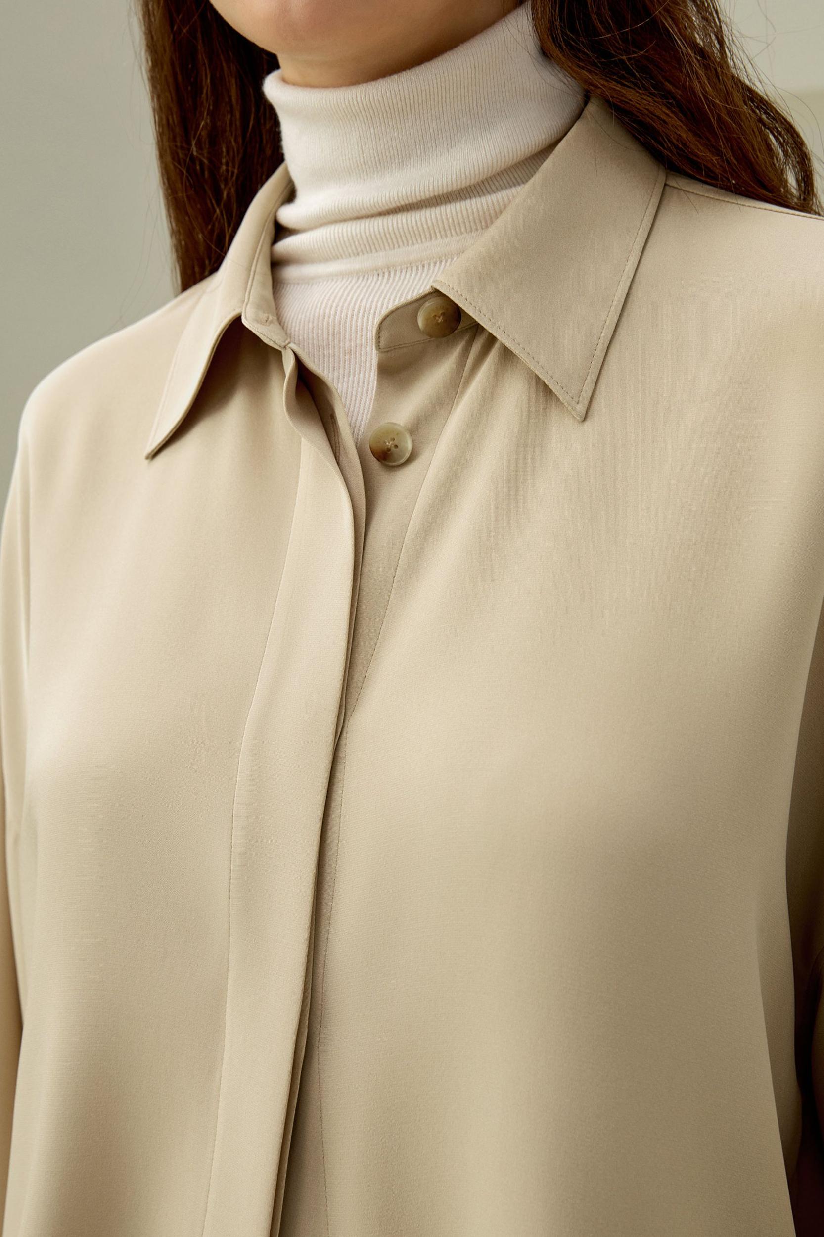 LILYSILK Silk Shirt Women - Black 30 Momme Silk - Chic Three-Dimensional Look Shirt XS Product Image