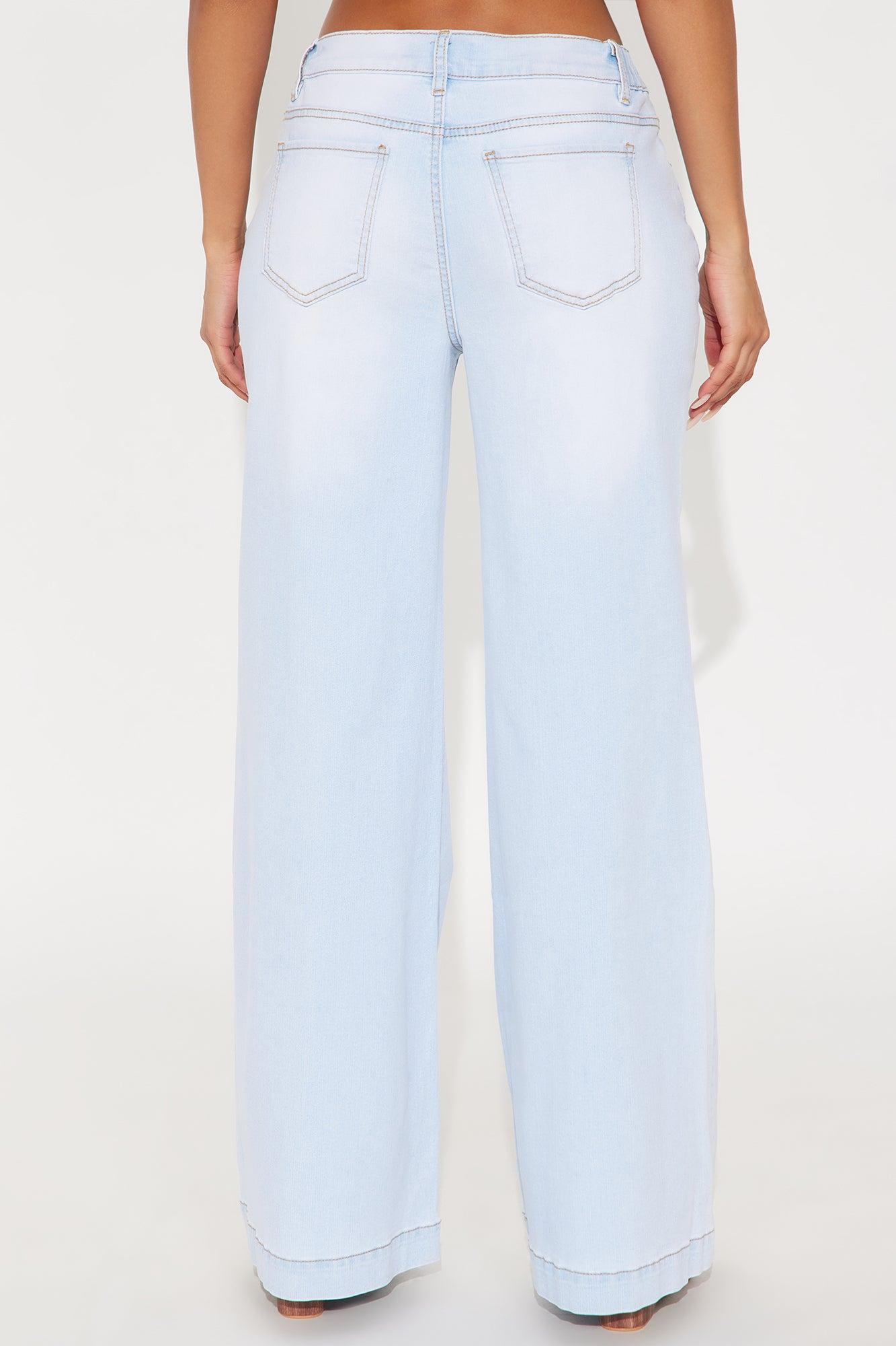 Ultra Love Soft Wide Leg Denim Jeans - Light Wash Female Product Image