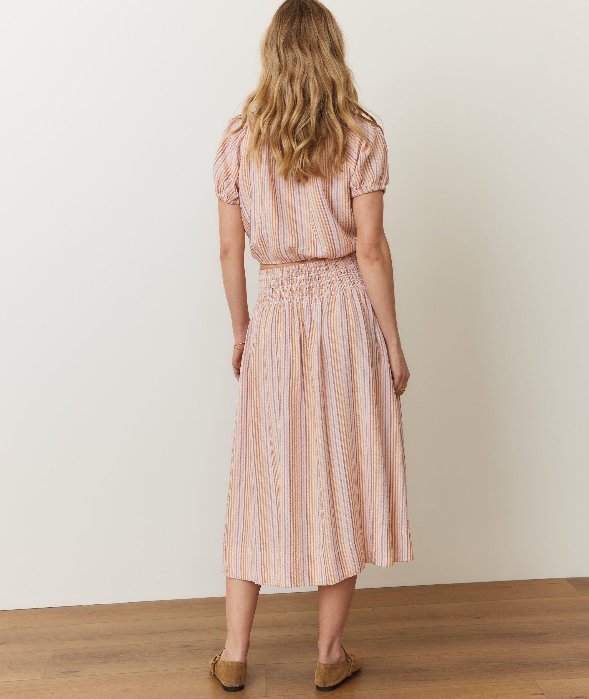 Bea Seersucker Midi Skirt Product Image