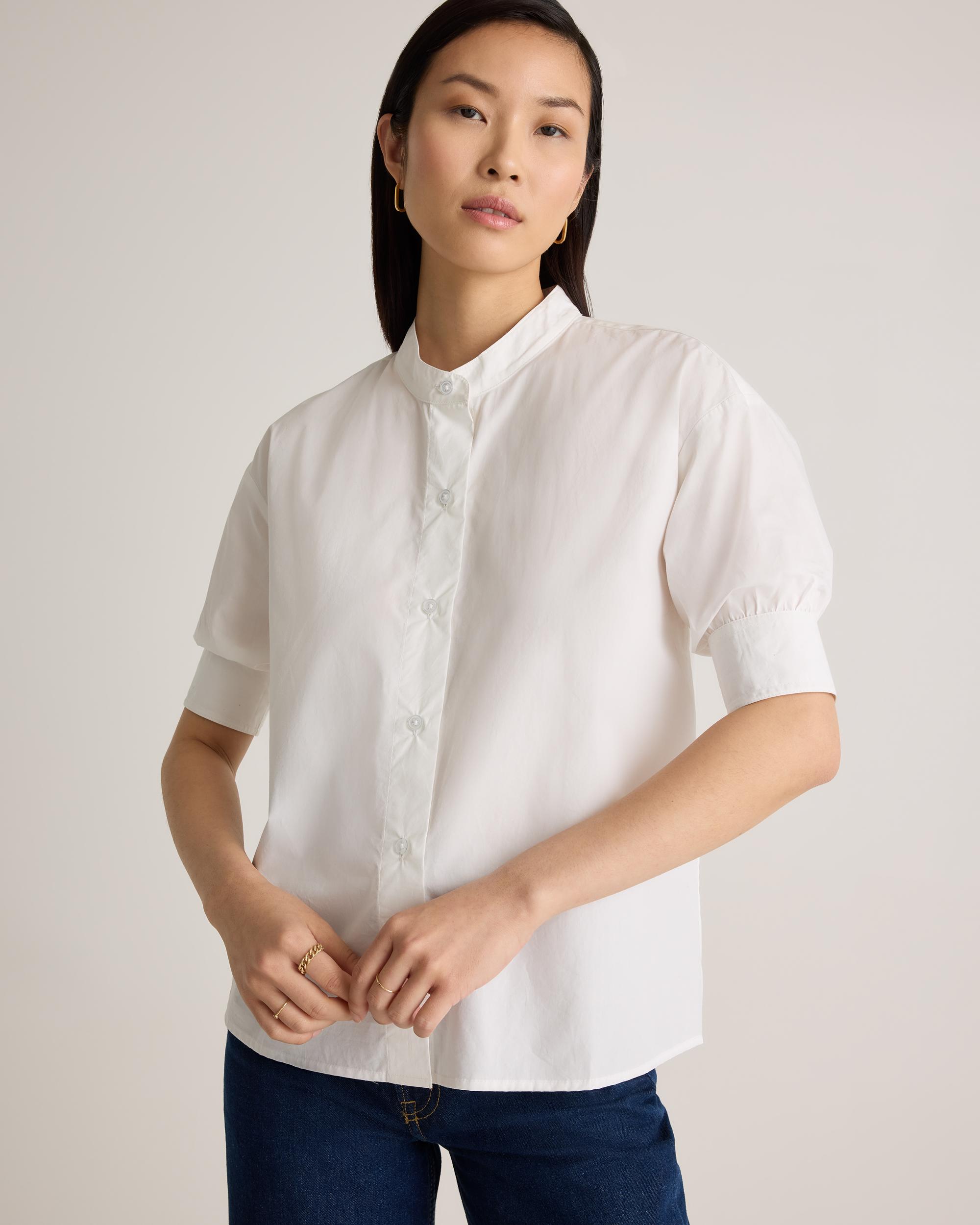 Quince | Women's Poplin Puff Sleeve Shirt Size XL, Organic Cotton Product Image