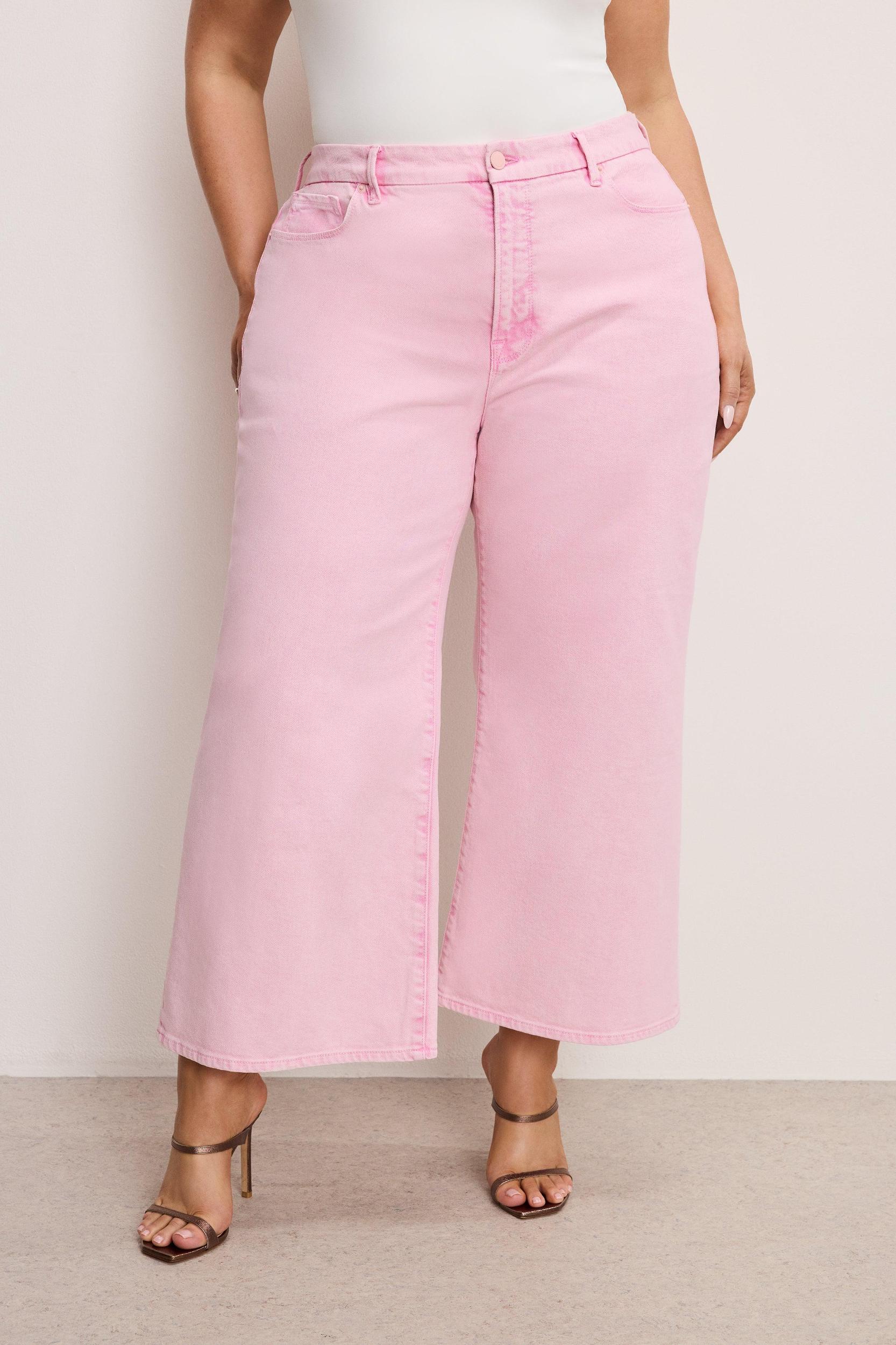 GOOD WAIST CROPPED PALAZZO JEANS | MINERAL ROSE QUARTZ001 Product Image