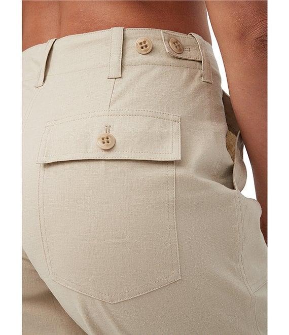 Trina Turk Antonia Stretch Linen Blend Mid-Rise Straight Leg Pants Product Image