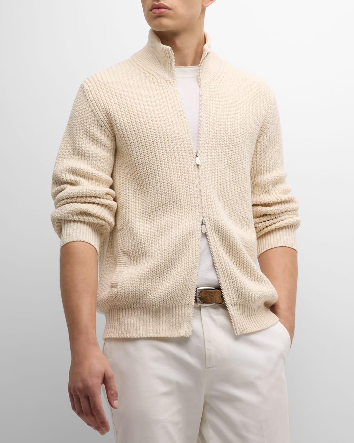 Men's Ribbed Full-Zip Sweater Product Image