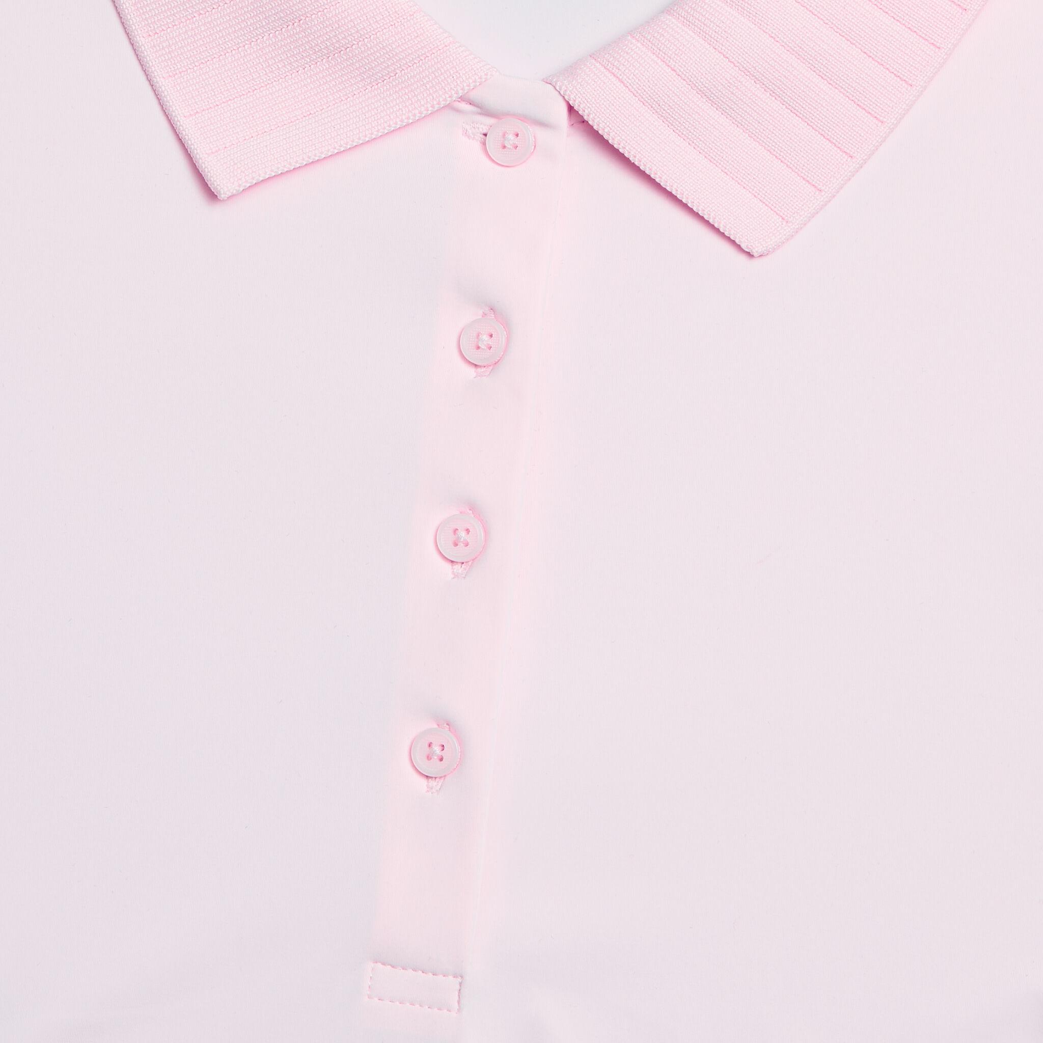 PLEATED COLLAR SILKY TECH NYLON SLEEVELESS POLO Product Image