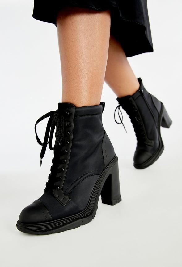 JustFab Margaux Platform Loafer Pump Womens Black/ White Size 8.5 Product Image