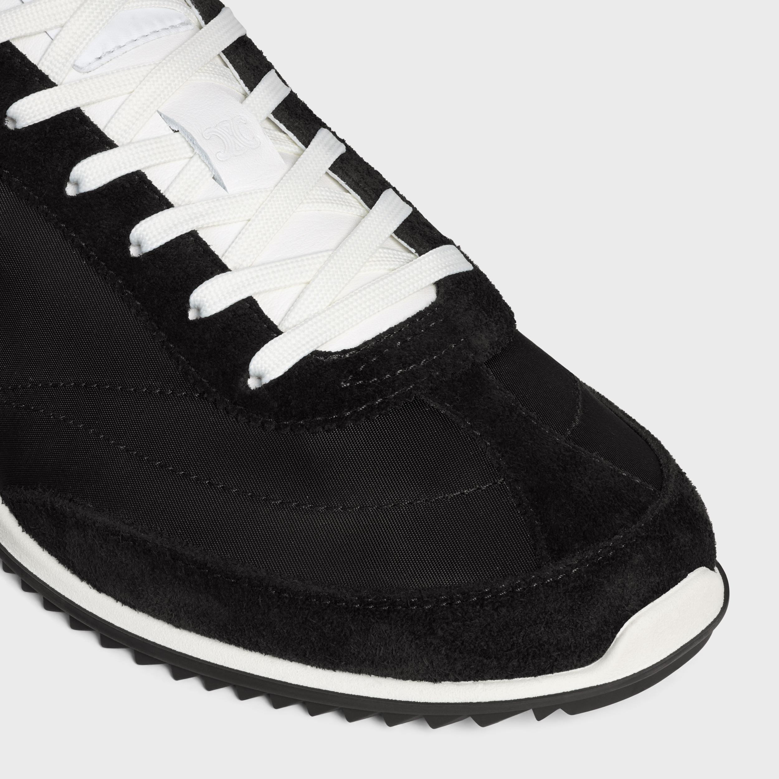 CELINE RACER - LOW TOP SNEAKER WITH TRIOMPHE IN NYLON, SUEDE CALFSKIN AND CALFSKIN Product Image