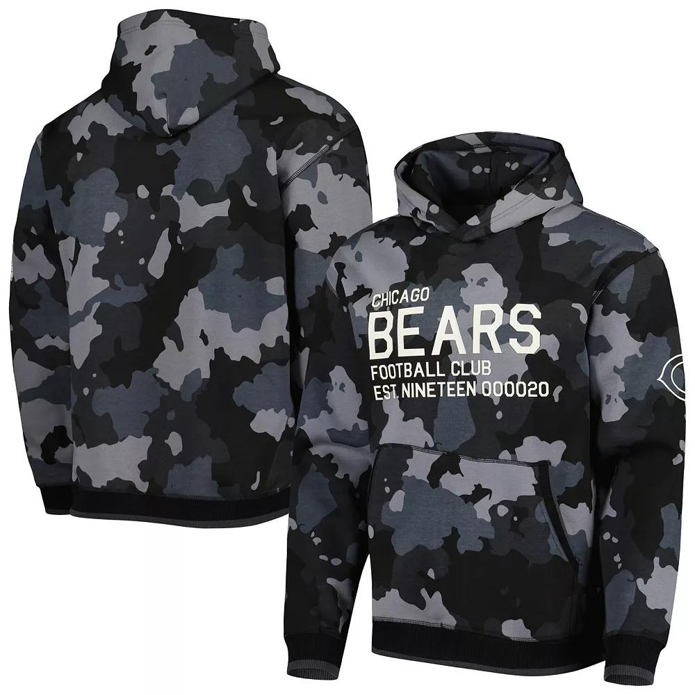 Men's The Wild Collective Black Chicago Bears Camo Pullover Hoodie, Size: Large Product Image