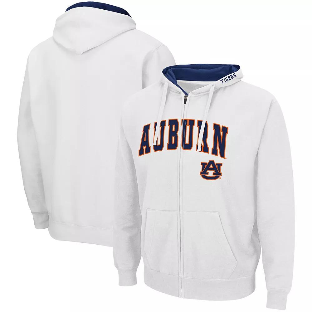 Men's Colosseum White Auburn Tigers Arch & Logo 3.0 Full-Zip Hoodie,  Product Image