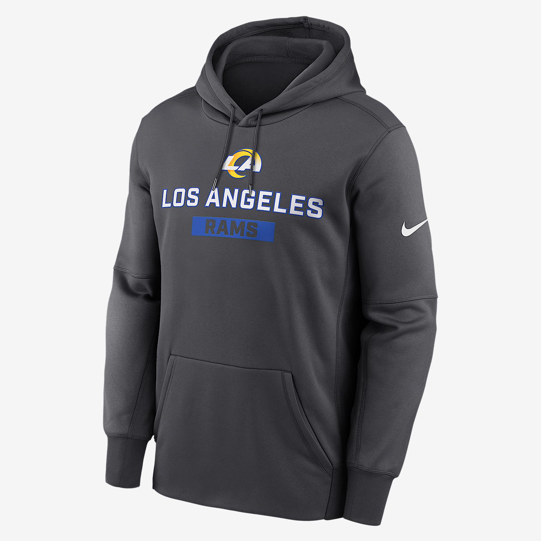 Mens Los Angeles Rams Toss Sweep Mens Nike Therma NFL Pullover Hoodie | NKAQ06F95-WQA Product Image