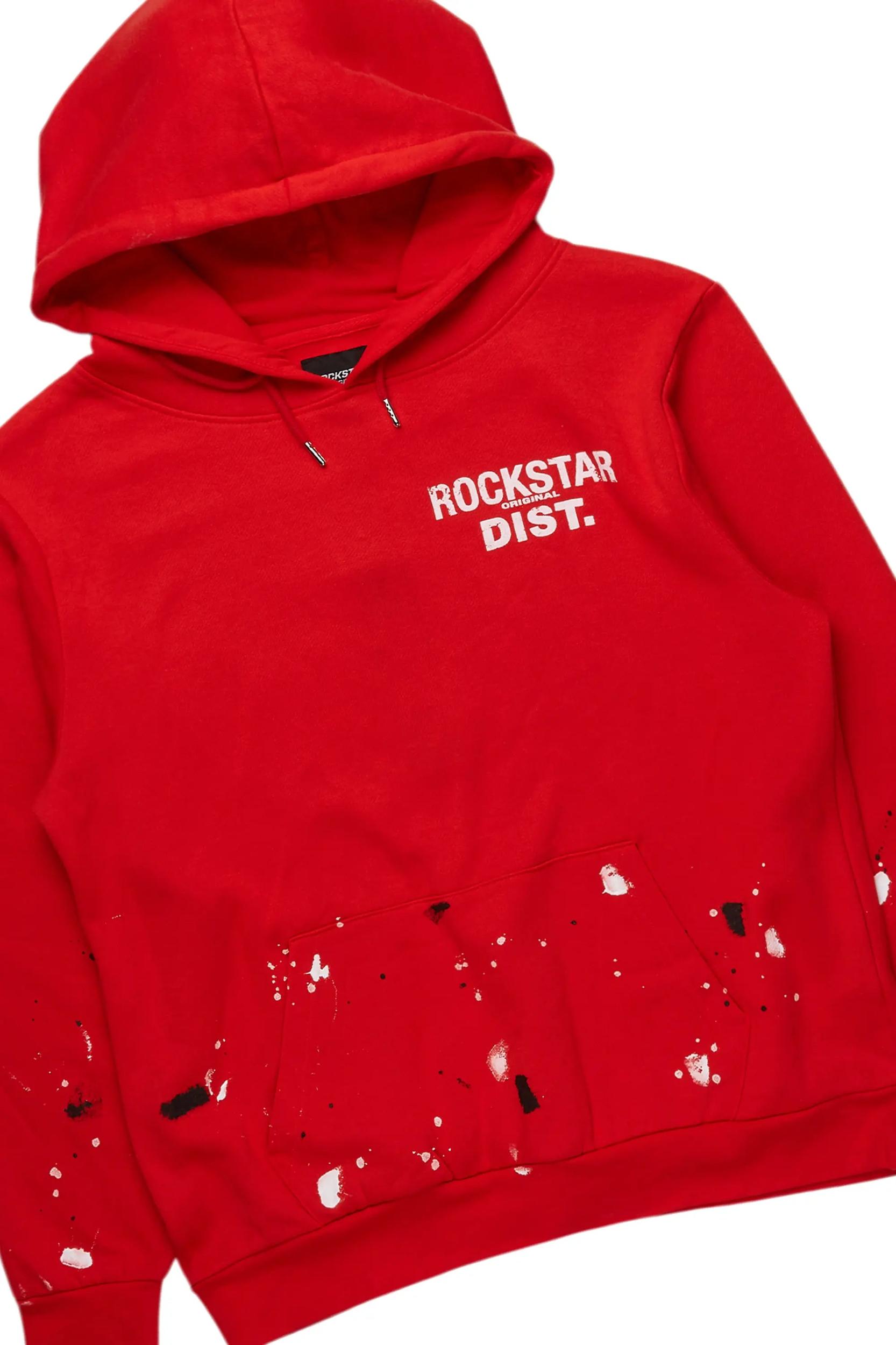 Jaco Red Hoodie Baggy Fit Pant Track Set Male Product Image