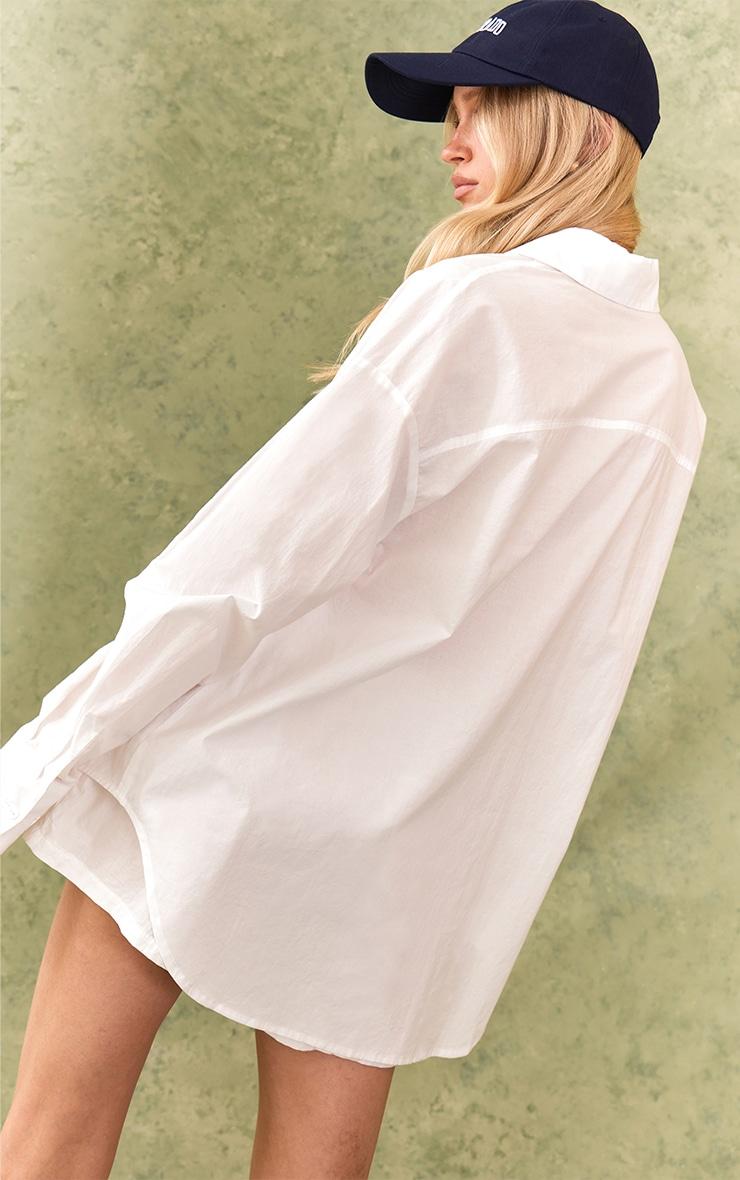 White Embroidered Long Sleeve Shirt Product Image