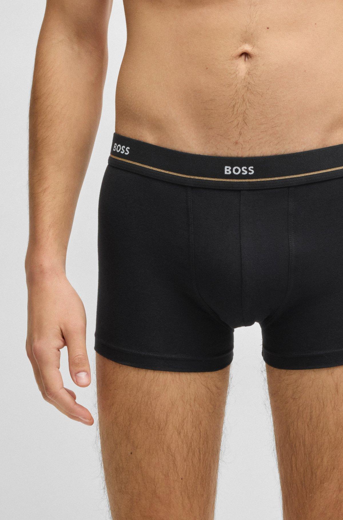Three-pack of stretch-cotton trunks with logo waistbands Product Image