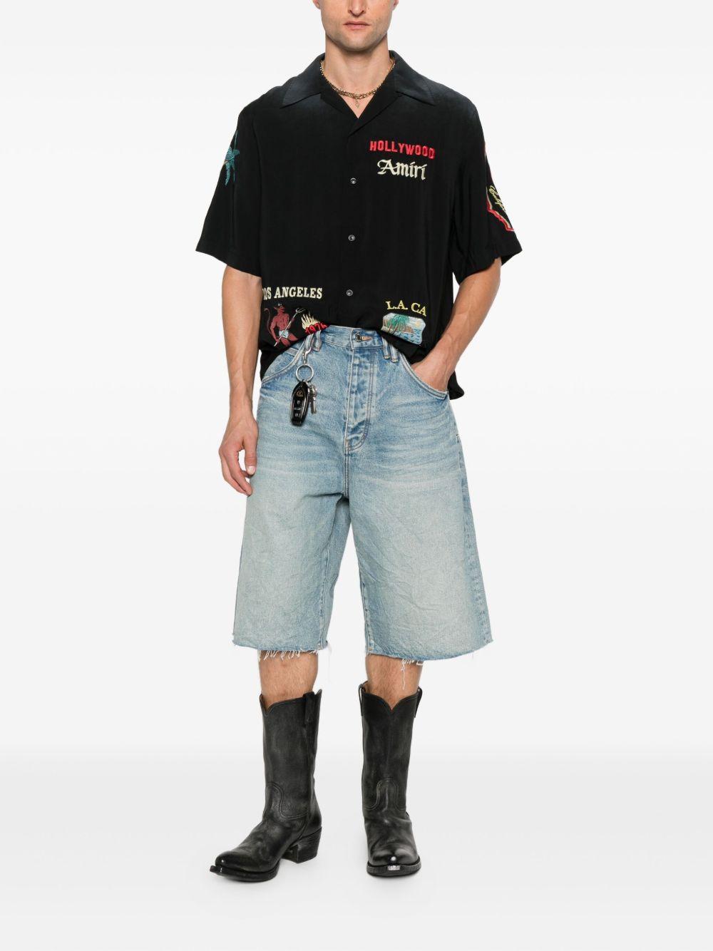 embroidered-details short-sleeve shirt Product Image