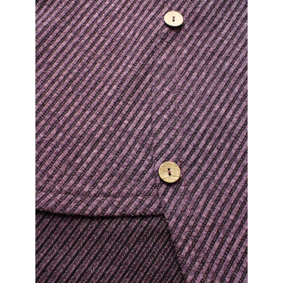 Plus Size Rib Knit Button Detail Wrap Hem Sweatshirt Women Mauve Leisure Overlapping Loose Ruffled collar Casual Sweatshirts BloomChic 12/L Product Image